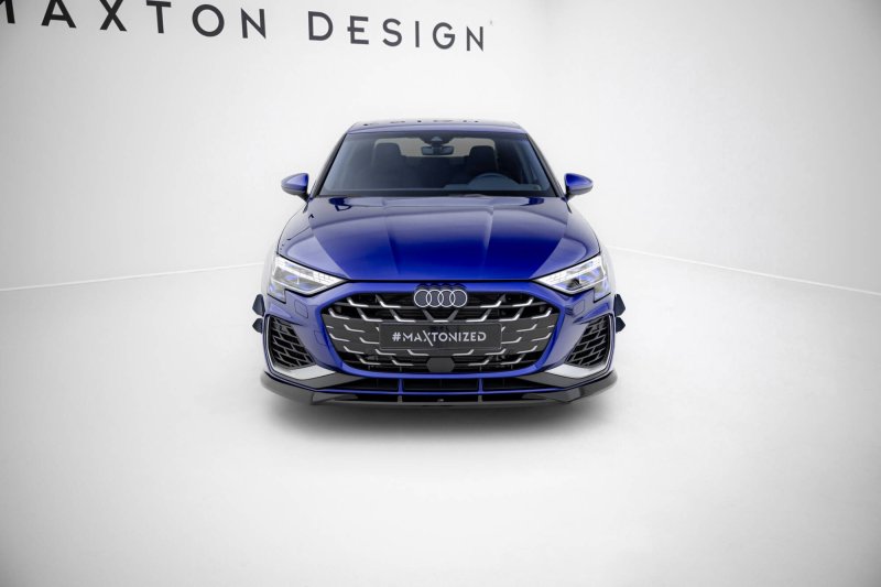 Maxton Front Ansatz V.1 Audi A3 S-Line Limousine / S3 Limousine 8Y Facelift schwarz Hochglanz AU-S3-8YF-S-FD1-G