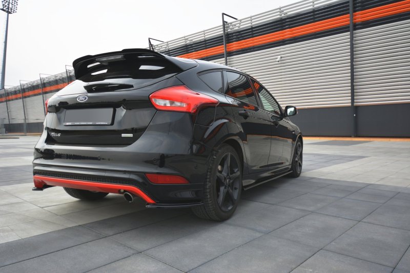 Maxton Spoiler CAP für Ford Focus ST-Line Mk3 FL schwarz Hochglanz FO-FO-3F-STLINE-CAP1-G