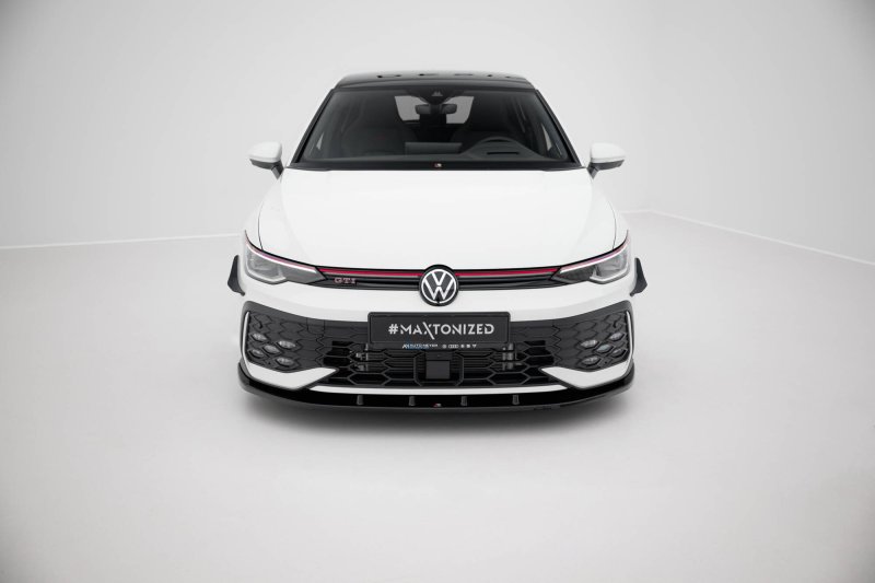 Maxton Front Ansatz V.1 VW Golf GTI / GTE / R-Line Mk8 Facelift schwarz Hochglanz VW-GO-8F-GTI-FD1-G