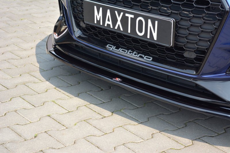 Maxton Front Ansatz V.2 für AUDI RS4 B9 schwarz Hochglanz AU-RS4-B9-FD2-G