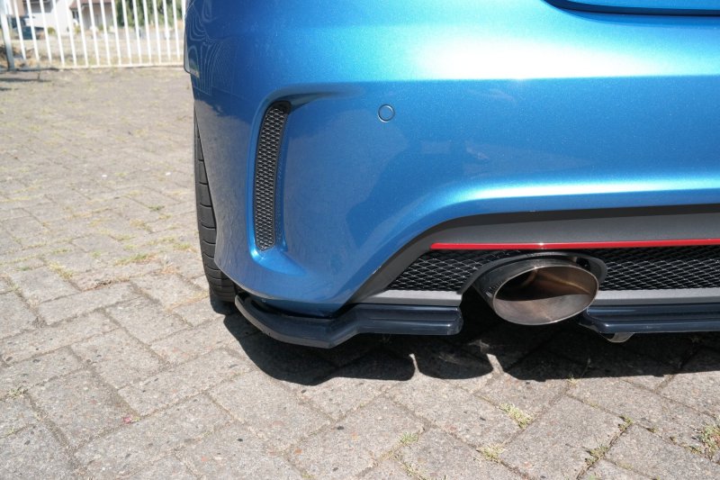 Maxton Heck Ansatz Flaps Diffusor für  Mercedes W176 AMG-LINE vor Facelift schwarz Hochglanz ME-A-176-AMGLINE-RSD1-G
