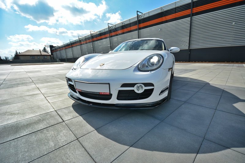 Maxton Front Ansatz V.2 für PORSCHE CAYMAN S 987C  schwarz Hochglanz PO-CA-S-987-FD2-G