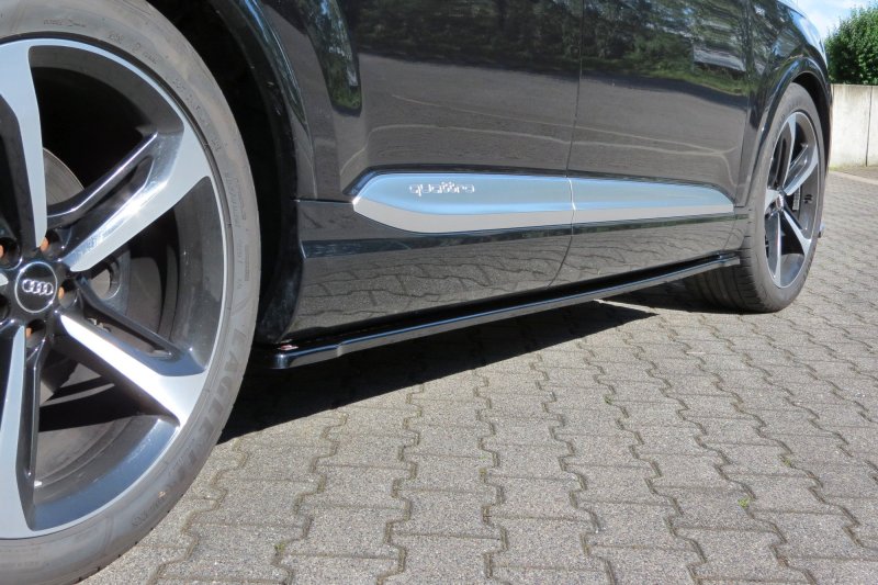 Maxton Seitenschweller Ansatz für Audi SQ7 / Q7 S-Line Mk.2 schwarz Hochglanz AU-SQ7-2-SD1-G