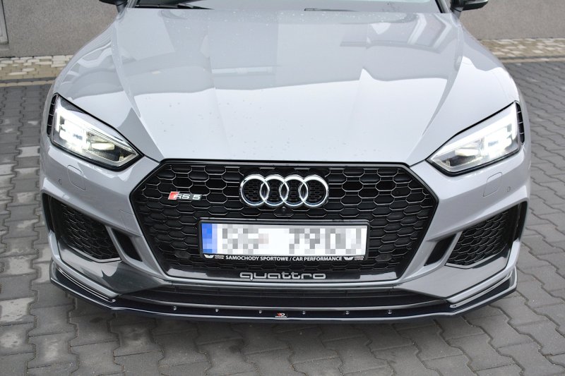 Maxton Front Ansatz V.1 für Audi RS5 F5 Coupe / Sportback schwarz Hochglanz AU-RS5-2-FD1-G