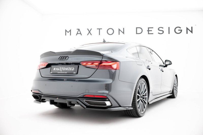 Maxton Mittlerer Cup Diffusor Heck Ansatz Audi A5 F5 Facelift schwarz Hochglanz AU-A5-2F-SB-RD1G+RD2-G