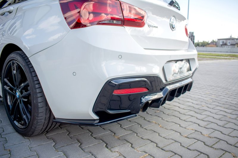 Maxton Heck Ansatz Flaps Diffusor für BMW 1er F20 Facelift M-power schwarz Hochglanz BM-1-F20F-M-RSD3-G
