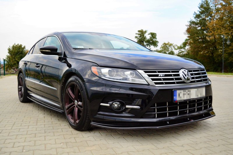 Preview: Maxton Front Ansatz für VOLKSWAGEN CC R-LINE schwarz Hochglanz VW-CC-1F-RLINE-FD1-G