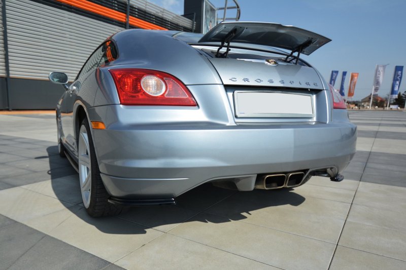 Maxton Heck Ansatz Flaps Diffusor für CHRYSLER CROSSFIRE schwarz Hochglanz CHR-CR-RSD1-G