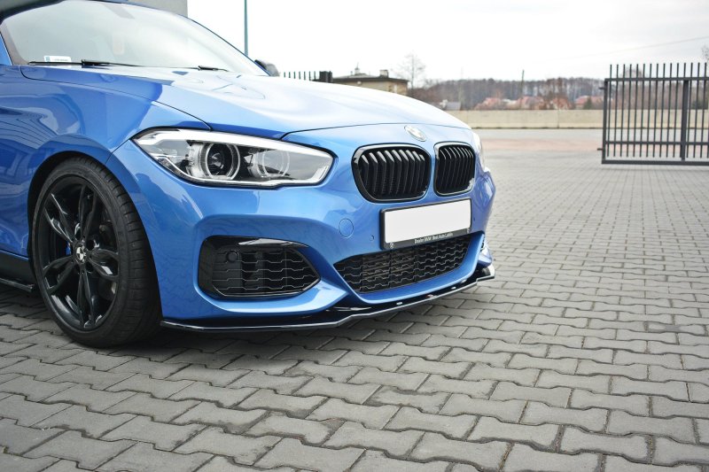 Maxton Front Ansatz V.1 für BMW 1er F20/F21 M-Power FACELIFT schwarz Hochglanz BM-1-F20F-M-FD1-G