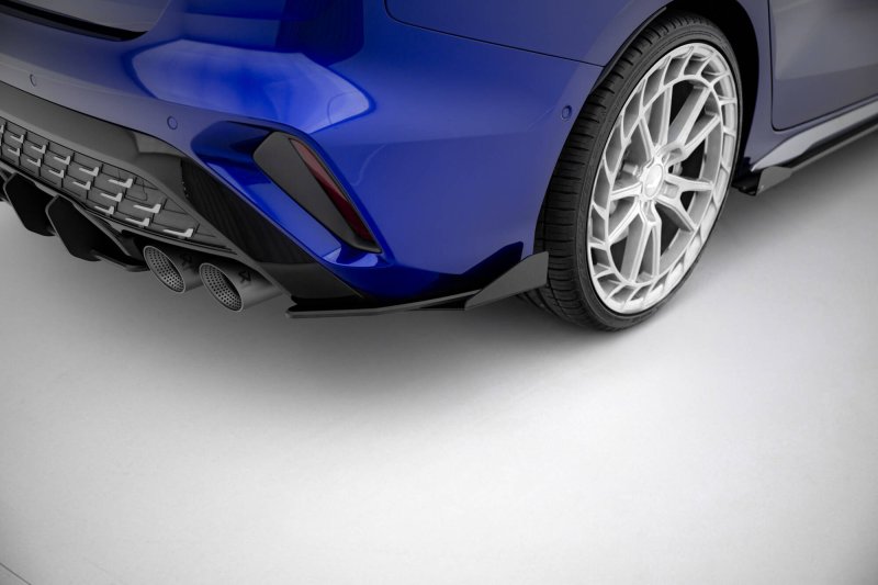 Maxton Street Pro Heck Ansatz Flaps Diffusor + Flaps Ford Audi S3 Limousine 8Y Facelift schwarz Hochglanz AUS38YFSCNC-RSD1B+RSF1-G
