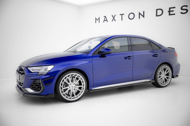Maxton Seitenschweller Ansatz V.3 Audi A3 S-Line Limousine / S3 Limousine 8Y Facelift schwarz Hochglanz AU-S3-8YF-S-SD2-G
