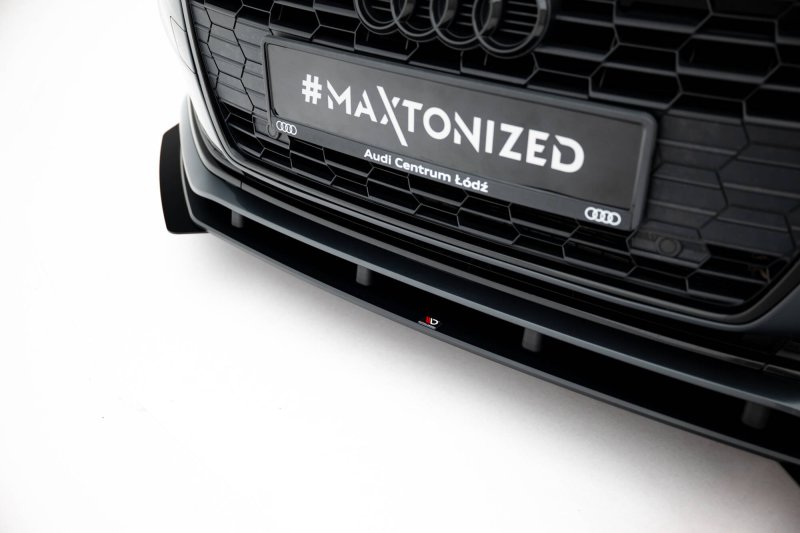 Maxton Street Pro Front Ansatz + Flaps Audi A5 F5 Facelift schwarz Hochglanz AUA52FSBCNC-FD1B+FSF1-G