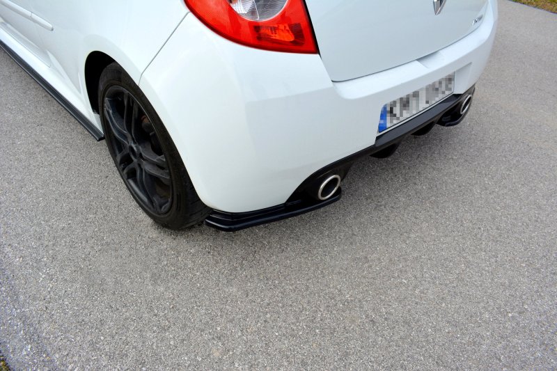 Maxton Heck Ansatz Flaps Diffusor für RENAULT CLIO MK3 RS FACELIFT schwarz Hochglanz RE-CL-3F-RS-RSD1-G