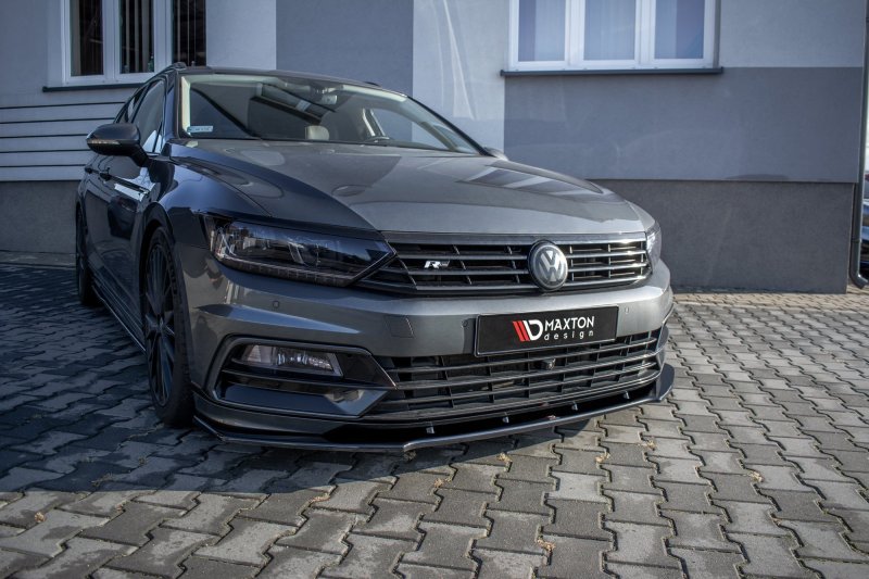 Maxton Front Ansatz V.1 für Volkswagen Passat R-Line B8 schwarz Hochglanz VW-PA-B8-RLINE-FD1-G