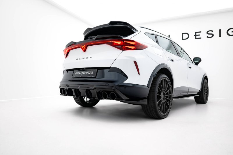 Maxton Diffusor Heck Ansatz + Endschalldampfer Sportauspuff Attrappe Cupra Formentor Mk1 Facelift CU-FO-1-RS3G+RS3RG+BLACK