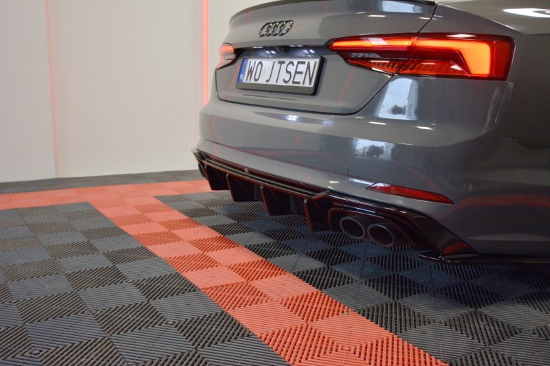 Maxton Diffusor Heck Ansatz für Audi S5 F5 Coupe / Sportback schwarz Hochglanz AU-S5-2-RS1-G