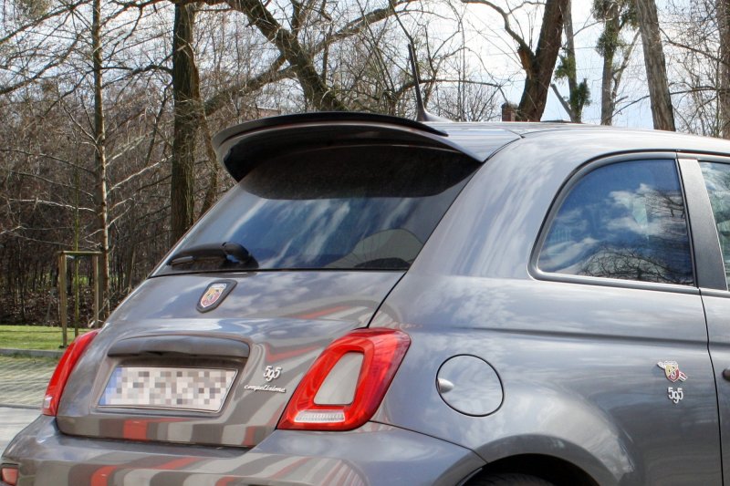 Maxton Spoiler CAP für FIAT 500 ABARTH MK1 FACELIFT schwarz Hochglanz FI-500-1F-AB-CAP1-G