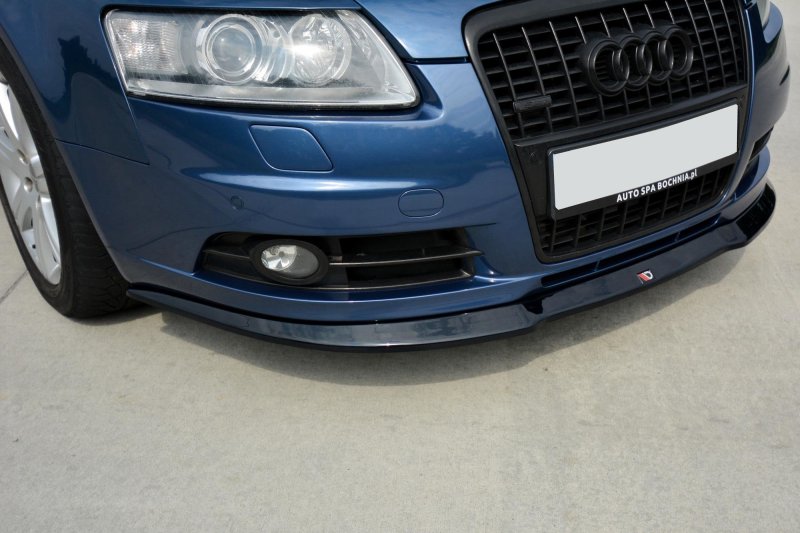 Maxton Front Ansatz für Audi A6 S-Line C6   schwarz Hochglanz AU-A6-C6-SLINE-FD1-G
