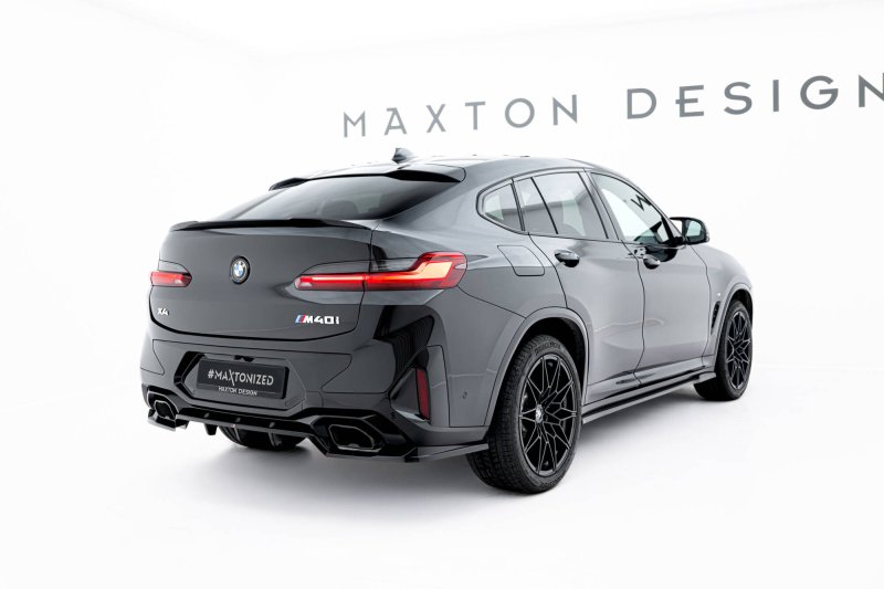 Maxton Mittlerer Cup Diffusor Heck Ansatz V.2 BMW X4 M-Paket G02 Facelift schwarz Hochglanz BM-X4-02F-MPACK-RD2G+RD3-G