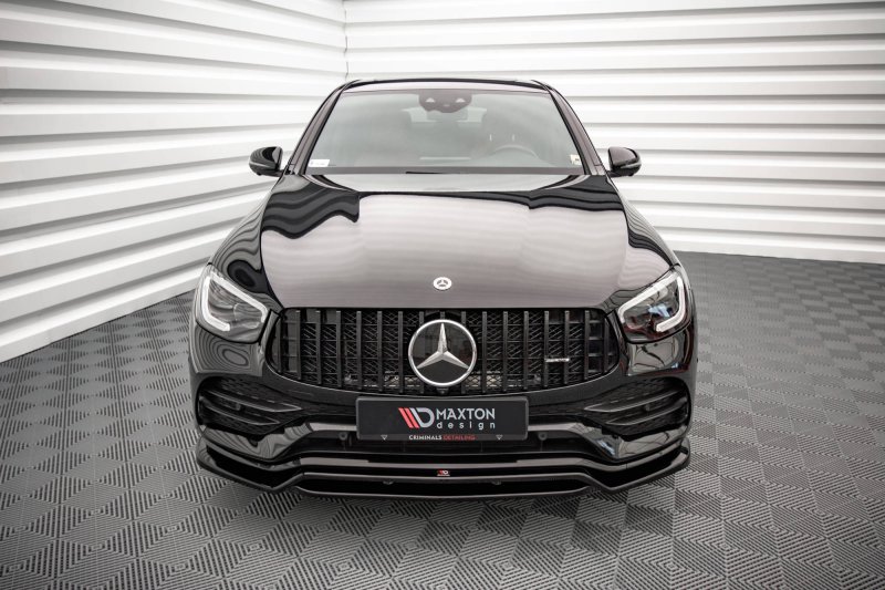 Maxton Front Ansatz für Mercedes-Benz GLC Coupe AMG-Line C253 Facelift schwarz Hochglanz ME-GLC-C253F-AMGLINE-FD1G+FD1R-G
