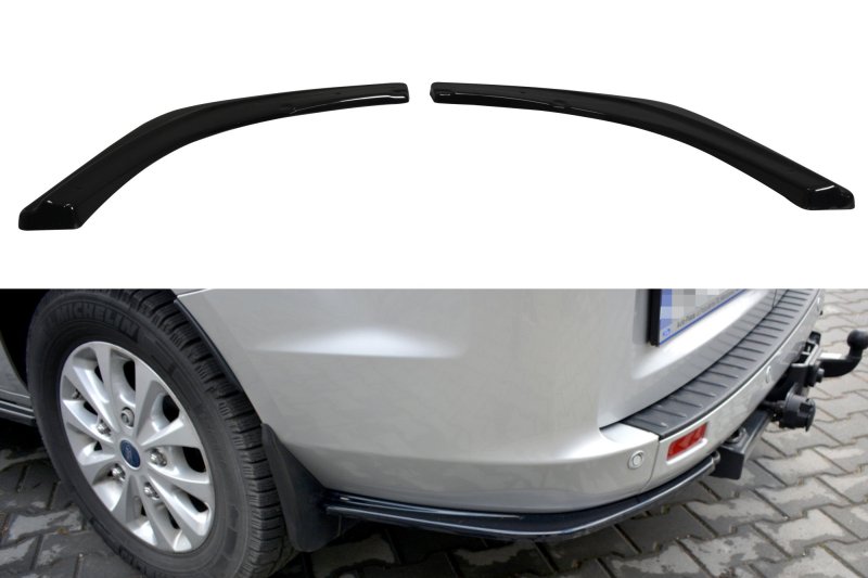 Maxton Heck Ansatz Flaps Diffusor für Ford Transit Custom Mk1 FL schwarz Hochglanz FO-TRC-1F-RSD1-G