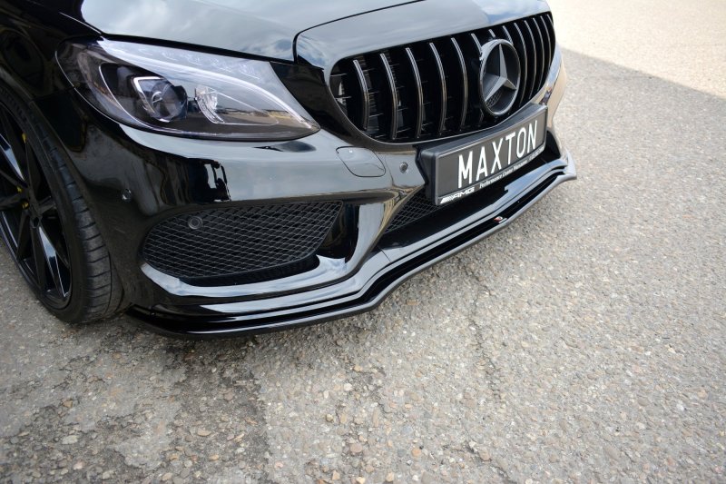 Maxton Front Ansatz V.1 für MERCEDES- BENZ C43 AMG W205 schwarz Hochglanz ME-C-205-AMG-FD1-G