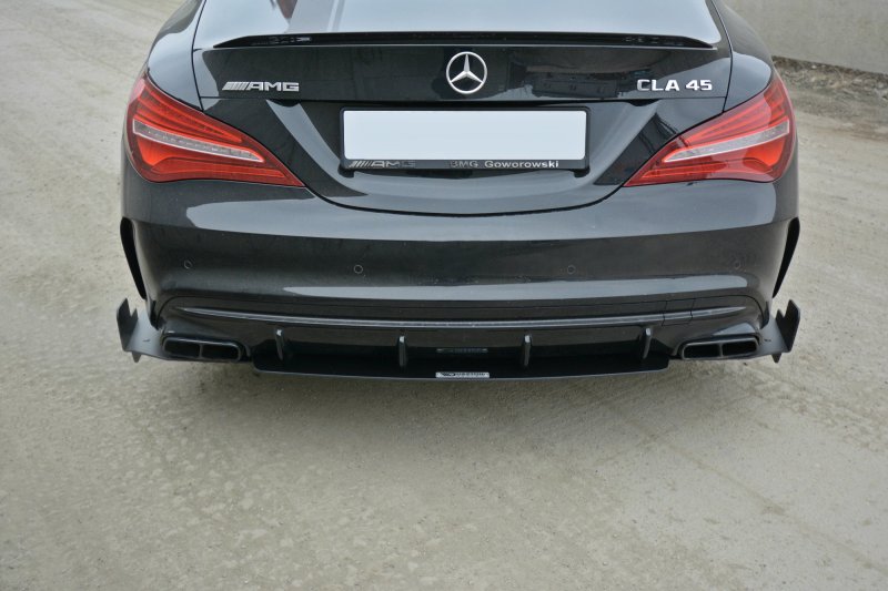 Preview: Maxton Sport Heck Ansatz Flaps Diffusor für Mercedes CLA A45 AMG C117 Facelift ME-CLA-117F-AMG-CNC-RSD1