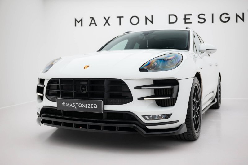 Maxton Front Ansatz Porsche Macan Turbo Mk1 schwarz Hochglanz PO-MA-1-TURBO-FD1G+FD1R-G