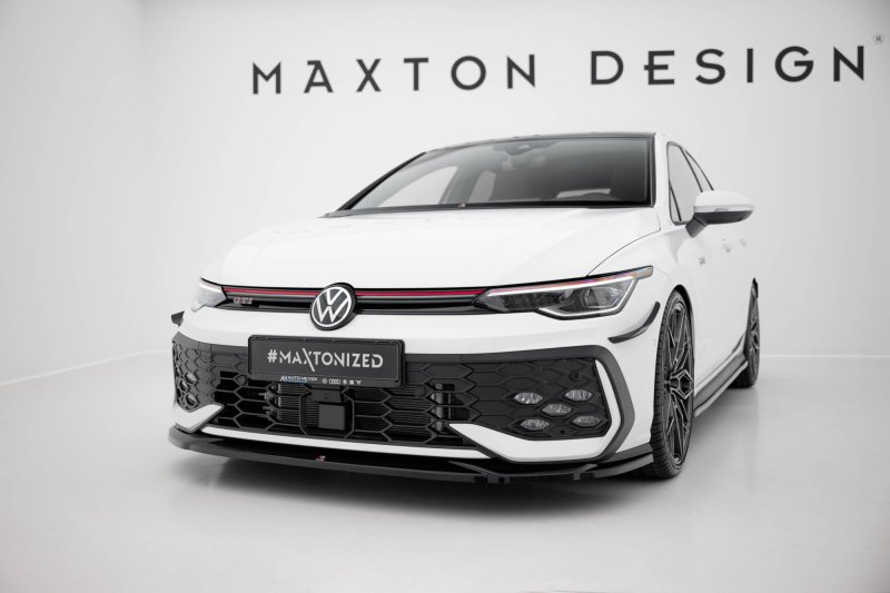 Maxton Front Ansatz V.4 VW Golf GTI / GTE / R-Line Mk8 Facelift schwarz Hochglanz VW-GO-8F-GTI-FD4-G