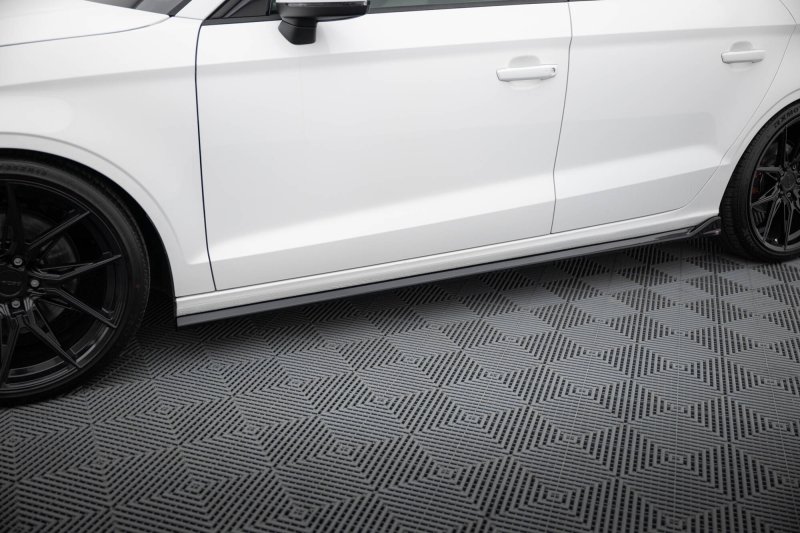 Maxton Seitenschweller Ansatz Audi A3 Limousine 8V schwarz Hochglanz AU-A3-3-S-SD1-G