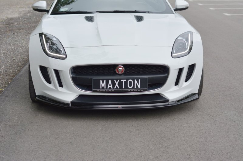 Maxton Front Ansatz V.1 für JAGUAR F-TYPE schwarz Hochglanz JA-F-TYPE-1-FD1-G