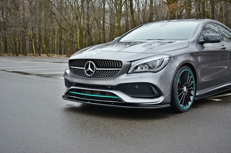 Maxton Front Ansatz V.1 für Mercedes CLA C117 AMG-LINE FACELIFT schwarz Hochglanz ME-CLA-117F-AMGLINE-FD1-G