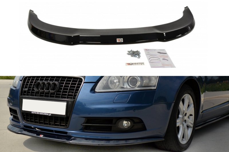 Maxton Front Ansatz für Audi A6 S-Line C6   schwarz Hochglanz AU-A6-C6-SLINE-FD1-G