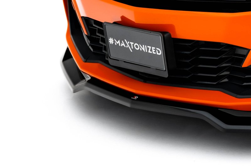 Maxton Front Ansatz V.1 Chevrolet Camaro SS Mk6 Facelift schwarz Hochglanz CH-CA-6F-SS-FD1-G