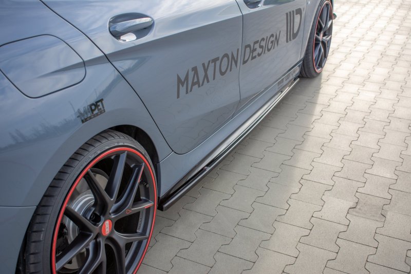 Maxton Seitenschweller Ansatz für V.1 für BMW 1er F40 M-Paket/ M135i  Carbon Look  BM-1-40-MPACK-SD1-C