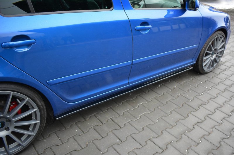 Maxton Seitenschweller Ansatz für Skoda Octavia RS Mk2 / Mk2 FL schwarz Hochglanz SK-OC-2F-RS-SD1-G