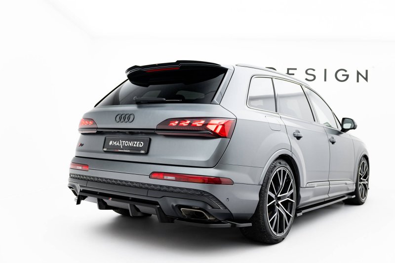 Maxton Mittlerer Cup Diffusor Heck Ansatz Audi Q7 S-Line Mk2 Facelift 2 schwarz Hochglanz AU-Q7-2F2-SLINE-RD1G+RD2-G