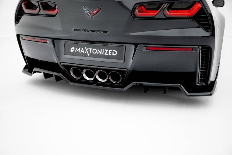 Maxton Mittlerer Diffusor Heck Ansatz DTM Look Chevrolet Corvette Z06 C7 schwarz Hochglanz CH-CO-C7-Z06-RD1G+RD2-G
