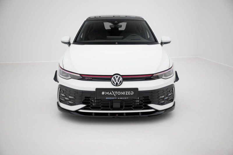 Maxton Front Ansatz V.5 VW Golf GTI / GTE / R-Line Mk8 Facelift schwarz Hochglanz VW-GO-8F-GTI-FD5-G
