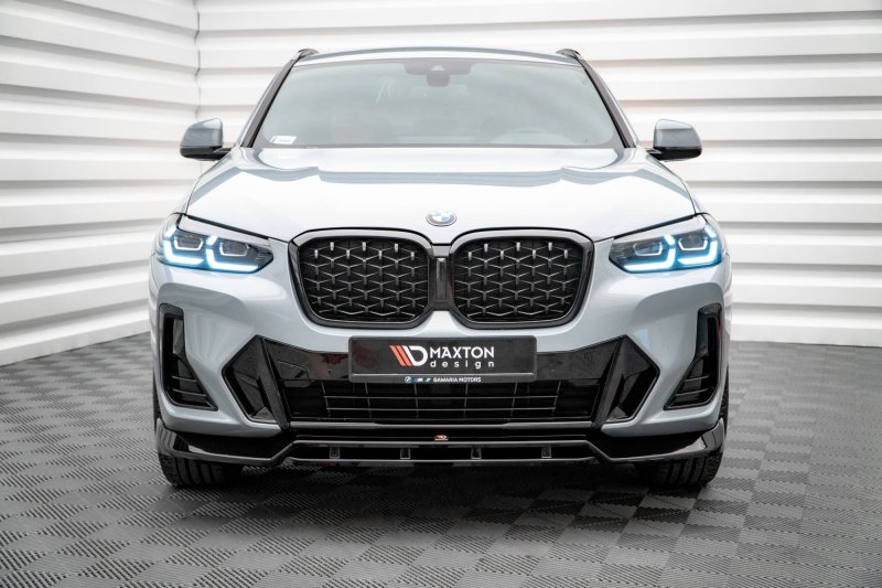 Maxton Front Ansatz V.1 für BMW X4 M-Paket G02 Facelift schwarz Hochglanz BM-X4-02F-MPACK-FD1G+FD1R-G