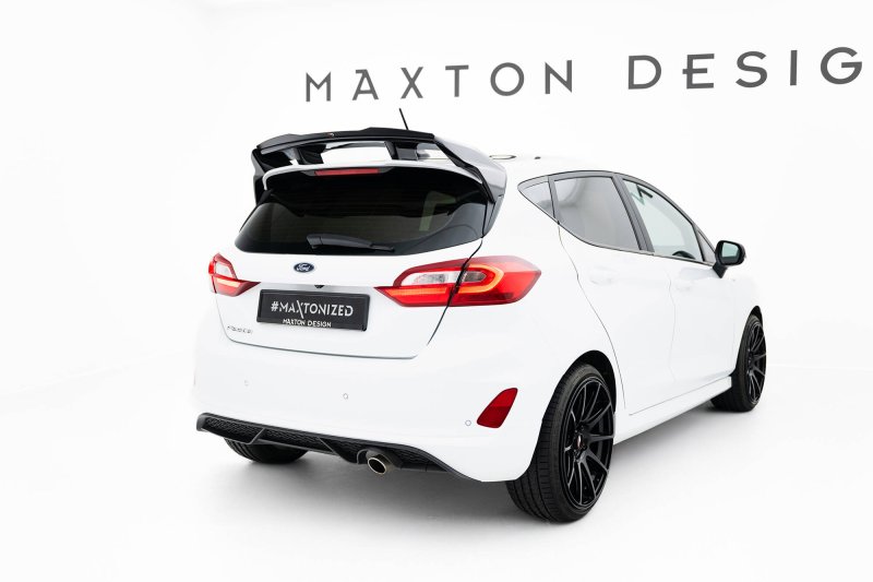 Maxton Spoiler CAP Abrisskante Ford Fiesta ST / ST-Line Mk8 / Mk8 Facelift (Spoiler FO-FI-8-ST-FH1FP) schwarz Hochglanz FO-FI-8-ST-CAP4-G