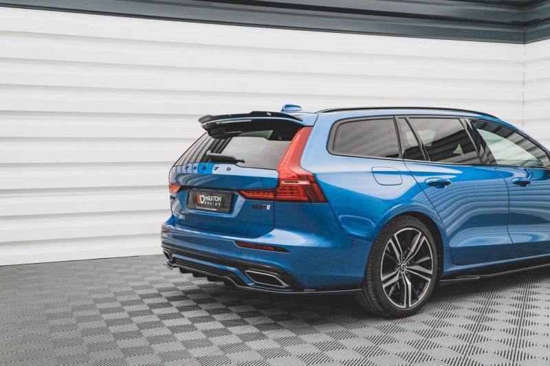 Maxton Spoiler CAP für Volvo V60 R-Design Mk2 schwarz Hochglanz VO-V60-3-RDESIGN-CAP1-G