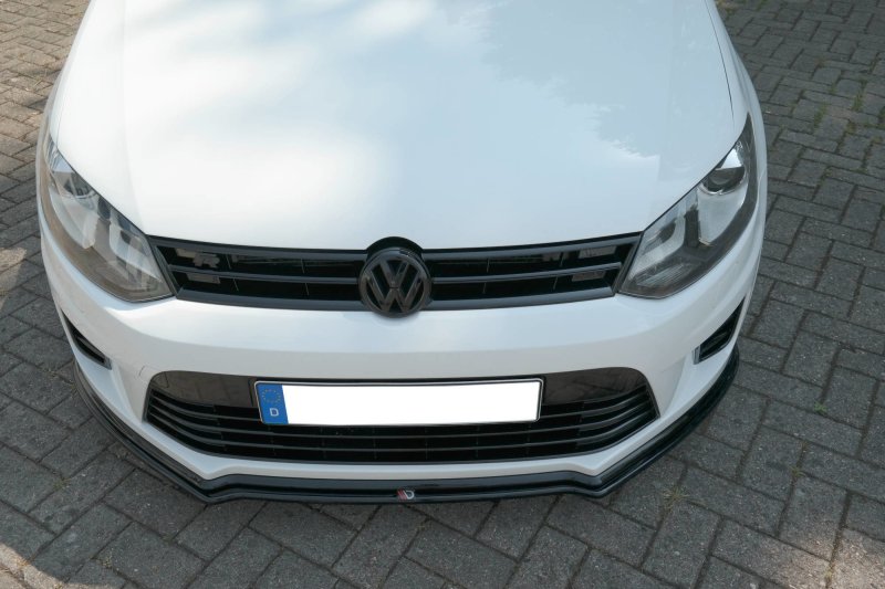 Maxton Front Ansatz für VOLKSWAGEN Polo 6R R WRC schwarz Hochglanz VW-PO-5-WRC-FD1-G