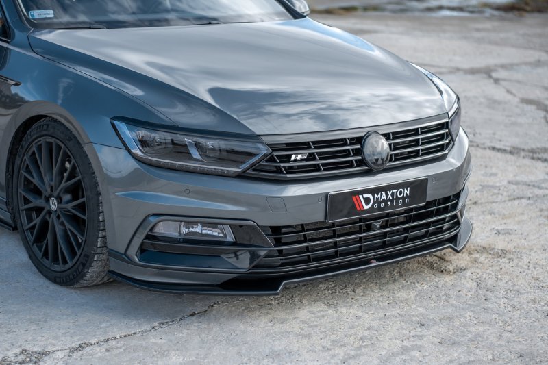 Maxton Front Ansatz V.2 für Volkswagen Passat R-Line B8 schwarz Hochglanz VW-PA-B8-RLINE-FD2-G