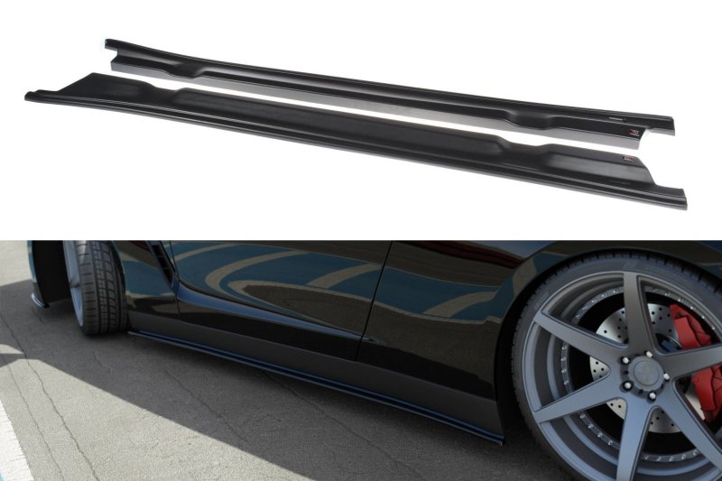 Maxton Seitenschweller Ansatz für NISSAN GT-R vor Facelift COUPE (R35-SERIES) schwarz Hochglanz NI-GTR-3-SD1-G