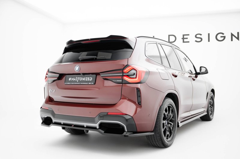 Maxton Mittlerer Cup Diffusor Heck Ansatz BMW iX3 M-Paket G08 Facelift schwarz Hochglanz BM-IX3-1-MPACK-RD1G+RD2-G