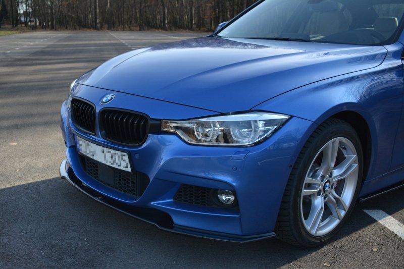 Maxton Front Ansatz für BMW 3er F30 FL SEDAN M-SPORT schwarz Hochglanz BM-3-F30F-MPACK-FD1-G