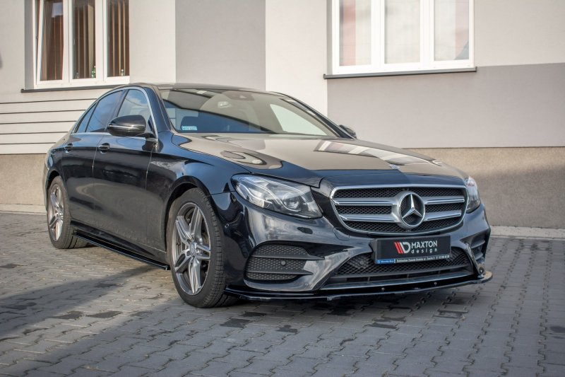 Maxton Front Ansatz für Mercedes-Benz  E43 AMG / AMG-Line W213 schwarz Hochglanz ME-E-213-AMGLINE-FD1-G