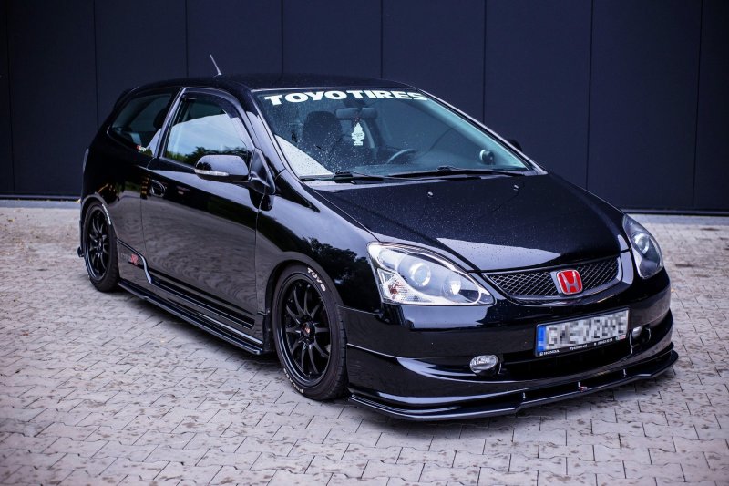 Maxton Seitenschweller Ansatz für HONDA CIVIC EP3 (MK7) TYPE-R/S FACELIFT schwarz Hochglanz HO-CI-7-TYPE-R/S-SD1-G