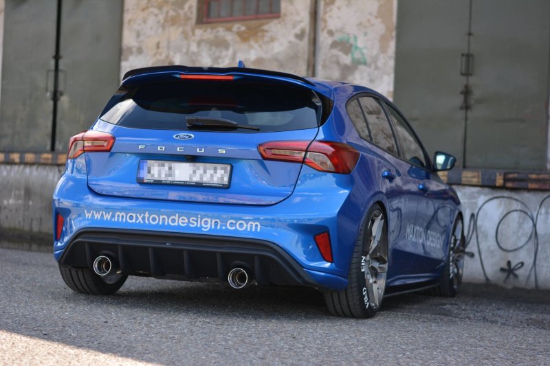 Maxton Diffusor Heck Ansatz für Ford Focus ST-Line Mk4 schwarz Hochglanz FO-FO-4-STLINE-RS1-G
